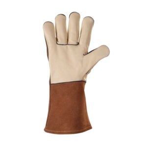 Premium Quality, Biscuit Beige Combination Leather Heavy Duty Welding Glove