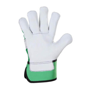 Top Quality Cow Grain Hide Canadian Riggers with Parrot Green Back and Cuff