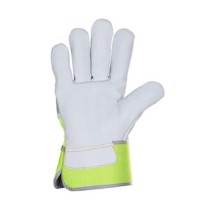 Premium Quality, Cow Grain Canadian Riggers Glove with Reflective Upper hand