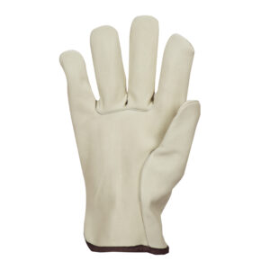 Top Grade Cow Grain Green Beige Colored Drivers Gloves with Straight Thumb
